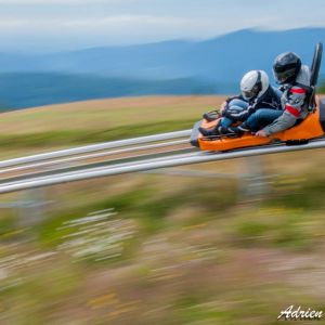 Luge sur rail sous la neige au Markstein © Adrien Spiesser